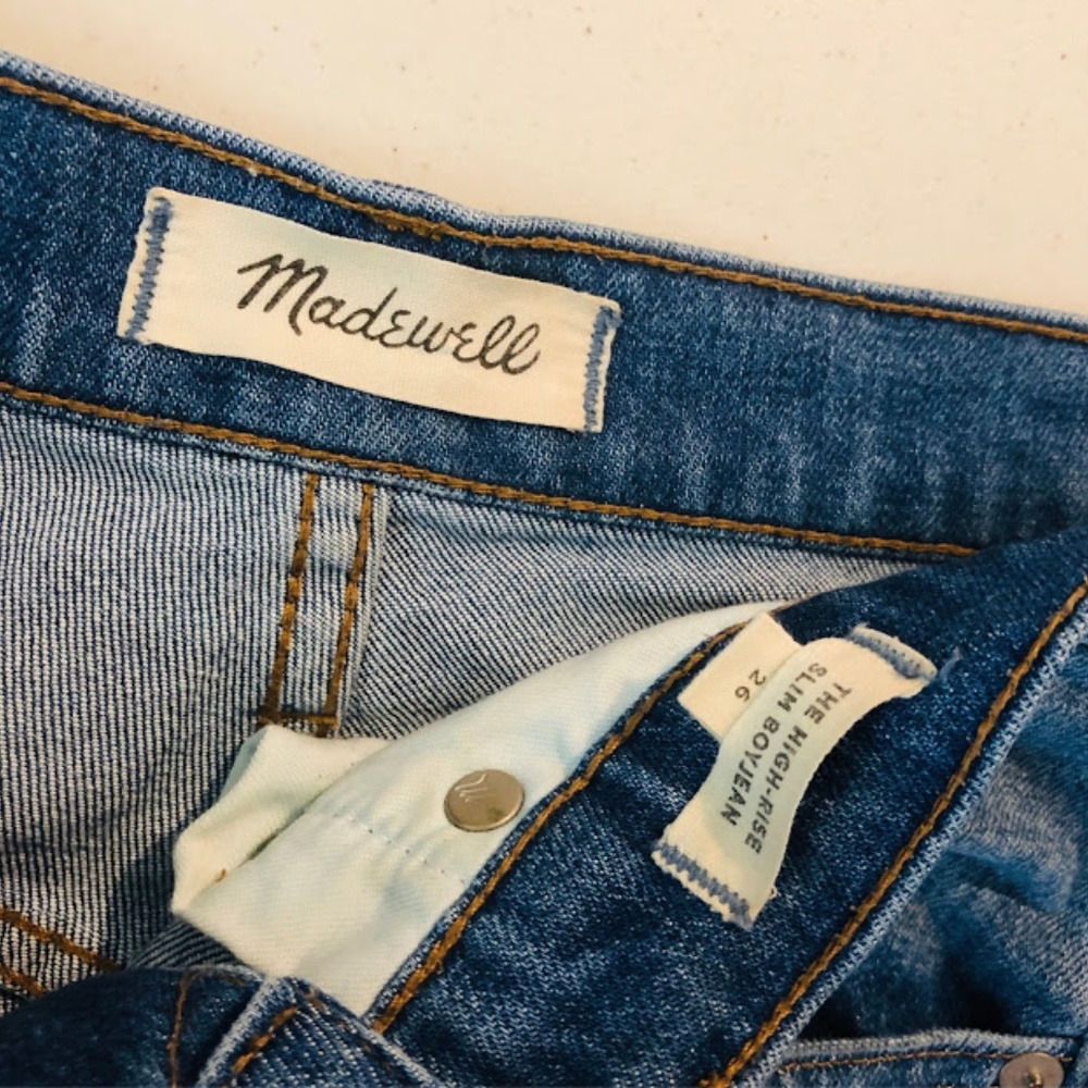 Madewell High-Rise Slim Crop Boyjean Rip Distress - Picture 8 of 8